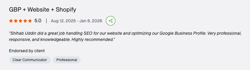 Client feedback